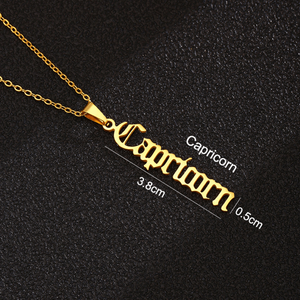 Collier en acier inoxydable plaqué or ou argent pour femme, pendentif <span class=keywords><strong>horoscope</strong></span> vertical au signe du zodiaque, chaîne avec pendentif, bijoux - Product Image 2