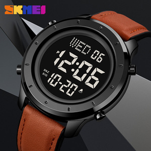 Skmei Digital Watch Men 3Bar Waterproof Electronic Sport Watch Leather Strap Outdoor Casual Timepiece - Product Image 1