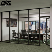 Cloison de séparation en aluminium personnalisée Cloisons murales panneau de verre prix Cloison séparateur de bureau mural modulaire en métal