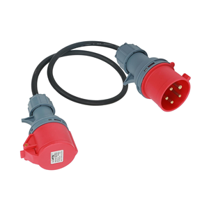 5 Core 32A prise industrielle IP44 connecteur 5P16A connecteur rouge 50CM 1M cordon d'alimentation - Product Image 1