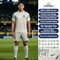 Camiseta de Fútbol BASKETMAN con Rayas Elegantes, Estilo Vintage, Transpirable, Uniforme Personalizado para Equipos Amateurs y Profesionales