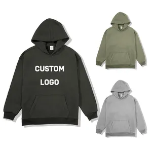 Áo Nỉ Có Mũ Giặt Axit Nặng Bằng Vải Bông Polyester Kiểu Pháp Áo Hoodie Cổ Điển Khổ Lớn Có Logo Tùy Chỉnh