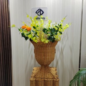 Maceta Grande de 126x44 cm con Acabado Mate, Diseño Art <span class=keywords><strong>Deco</strong></span> de Bambú para Decoración de Interiores, Maceta de Mesa para Plantas Hidropónicas y Narcisos - Product Image 5