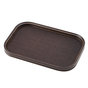Zen Inspired Bamboo Serving Tray Woven Mat Surface Irregular Shape Afternoon Tea <b>Dining</b> <b>Table</b> Use Quanzhou Origin - Product Image 4