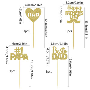 Décoration de gâteau jetable en papier de luxe écologique pour la fête des pères et les anniversaires, avec inscription « Love Dad Beard Tie » - Product Image 5