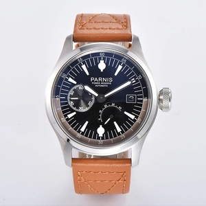 Montre-bracelet <span class=keywords><strong>Parnis</strong></span> automatique mécanique pour homme, réserve de marche, cadran gris, boîtier en acier inoxydable, bracelet en cuir - Cadeau de luxe 2026 - Product Image 6