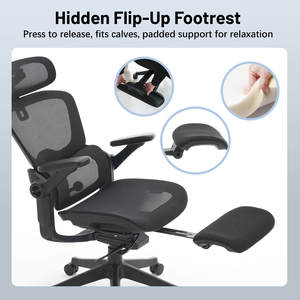 Chaise <span class=keywords><strong>de</strong></span> bureau ergonomique <span class=keywords><strong>de</strong></span> luxe à dossier haut, entièrement en mesh, confortable, pour les personnes <span class=keywords><strong>de</strong></span> grande taille - Product Image 6