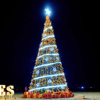 Arbre de Noël géant de luxe, 5 à 35 mètres, pour hall d'hôtel, branches artificielles à commande temporisée, personnalisation pour projets d'ingénierie haut de gamme