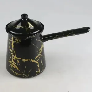 300/400/600ml Arabic /Turkish Style Marble Patten Enamel Metal Steel Coffee Tea Mug cup pot Coffee Warmer Pot