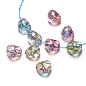Acrylic Irregular <b>Beads</b> Transparent Heart Shape For Bracelet Making Wholesale 8mm UV Coated Lucite Loose <b>Beads</b> Ac2568 - Product Image 3