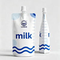 Pochettes liquides réutilisables avec bec verseur pour le stockage du lait biologique, sacs d'emballage étanches pour lait et jus de fruits
