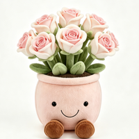 Jouet en peluche Kedi mignon, bouquet de tulipes artificielles, poupée décorative, cadeau, fleur en peluche