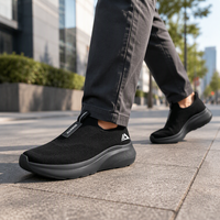 Chaussures de marche pour hommes avec logo personnalisé, faciles à enfiler, antidérapantes, sans lacets, légères, confortables, baskets de tennis