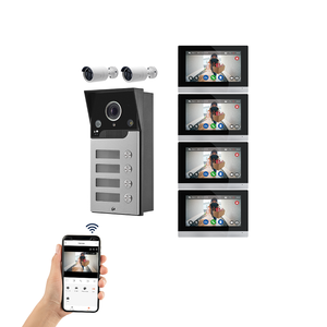 투야 스마트 7 인치 IPS 터치 스크린 비디오 도어 폰 알람 시스템 4 아파트 다기능 인터콤 - Product Image 1