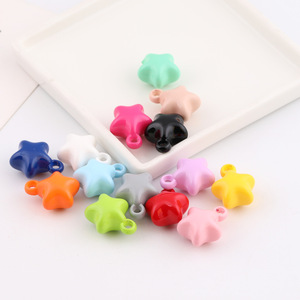 Colorful Star Acrylic Beads With Hanging Hole For Jewelry Making 12mm Plastic Resin Loose Beads <b>Spring</b> 2025 Yiwu Origin - Product Image 2