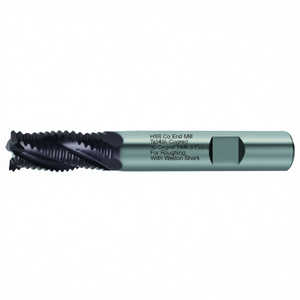 Fresa de extremo HSS-Co con recubrimiento TiAlN, helicoidal de 30 grados, 4 filos para desbaste con vástago Weldon - Product Image 2