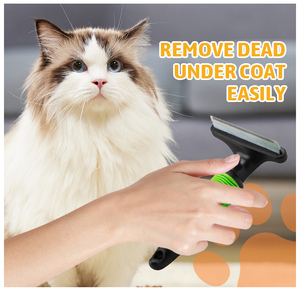 Deshedder de animales pequeños para perros, gatos, cerdos, cabras, cepillos de pelo de acero inoxidable, hilo de nailon PP hecho de plástico TPR para el cuidado de mascotas - Product Image 2