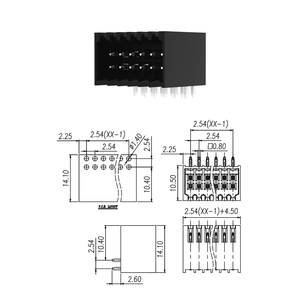 Bloc de bornes à ressort sans vis à double couche, pas de 2,54 mm, pour câblage électrique rapide, <span class=keywords><strong>bornier</strong></span> FPS0.5-254-28 - Product Image 5