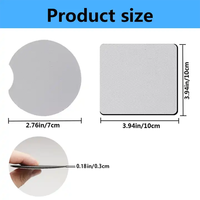 Sous-verres vierges pour sublimation, en caoutchouc, impression de logo personnalisé, sous-verres carrés et ronds pour boissons, sous-verres de voiture, sous-verres vierges pour sublimation