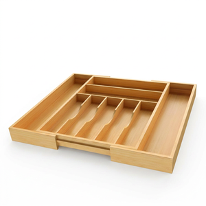 Organizador de Lujo para Cajones de Cocina de Bambú - Organizador de Cubiertos, Porta Utensilios y Divisores de Cajones para Cubertería - Product Image 2