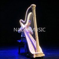 Harpe à pédales LED NAOMI 47 cordes, kit de remplacement complet G0-C7, chariot extensible pour orchestre, concert, scène