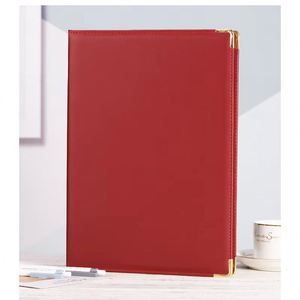 Protège-diplômes en PU format A3/A4 avec logo personnalisé, bordure dorée et coins métalliques - Product Image 5