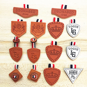 个性化皮革定制标志凹印缝制牛仔裤真皮补丁标签服装橡胶服装标签 - Product Image 6