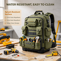 Sac à dos pour outils d'électriciens, résistant, imperméable 1680D, 45L, 36 compartiments, léger, durable, multi-poches, dos rembourré confortable