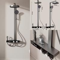 Ensemble de douche à effet pluie moderne de luxe à double poignée en aluminium pour villa ou appartement
