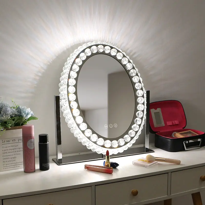360 Graden Rotatie Sieraden Diamond Vanity Verlichte Spiegel Shining Verlichte Make-Up Spiegel