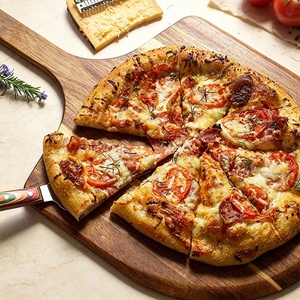 Planche à pâté en bois <span class=keywords><strong>d</strong></span>'acacia avec poignée et trou <span class=keywords><strong>de</strong></span> suspension, pelle à pizza en bois, plateau <span class=keywords><strong>de</strong></span> service pour <span class=keywords><strong>charcuterie</strong></span>, pain, fromage et fruits - Product Image 3