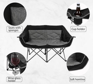 Chaises de camping, de jardin et de plage pliantes de luxe, portables, de haute qualité, pour deux personnes, pour le plein air - Product Image 3