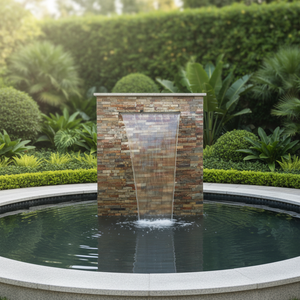 <span class=keywords><strong>Petite</strong></span> <span class=keywords><strong>fontaine</strong></span> <span class=keywords><strong>murale</strong></span> <span class=keywords><strong>de</strong></span> <span class=keywords><strong>jardin</strong></span> moderne éclairée en acier inoxydable faite à la main pour l'extérieur - Product Image 6