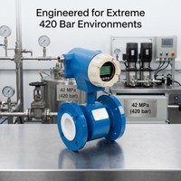 NB-IoT Flange Stainless Steel Electromagnetic Meter Pressure Flowmeter Akurasi Tinggi +/-0.05% 0.55-11 m/s Laju Aliran untuk