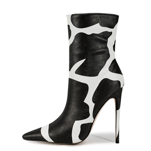 Sexy Women's Art Short <b>Boots</b> High-Heeled Pointed Toe Ankle Booties Side Zipper Dress Shoes - Product Image 3