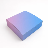 Caja Plegable para Postres en Tonos Pastel Degradados, Caja de Cartón Blanca Cuadrada para Pastelería, Macarons, Regalos y Comida para Llevar