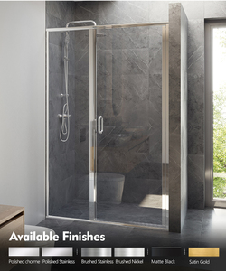 Úc sang trọng không Khung kính cường lực tắm màn hình vuông xuất hiện với bản lề phong cách mở cho khách sạn - Product Image 4