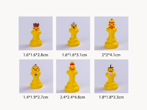 3D ミニチュア樹脂製アヒルチェスフィギュアかわいい黄色の動物コレクション面白いボードゲームゲーム愛好家へのプレゼントノベルティギフトデスクおもちゃ - Product Image 2