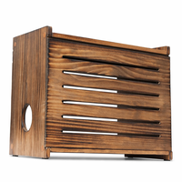 Caja de Almacenamiento de Madera para Router con Gestión de Cables para Módem, Acabado en Pino, 11 Pulgadas