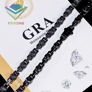 Cadena de diseño de moda con forma de bola negra, diamante moissanita VVS, pasa la prueba del diamante, certificado GRA, cadena con eslabones tipo nariz de cerdo, regalo unisex. - Product Image 3