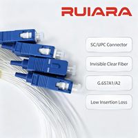 Cordon de raccordement à fibre optique transparent invisible RUIARA SC/UPC G.657A1/A2 à faible perte d'insertion, câble optique intérieur FTTH RR-SC-B-01