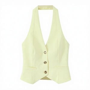 Top sin mangas de mujer con cuello Peter Pan, estilo retro, con botones, tejido, sin mangas, informal, nueva moda primavera 2026 - Product Image 2