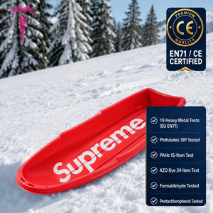 <span class=keywords><strong>Bateau</strong></span> à neige classique en plastique avec rails de guidage et parois latérales hautes en HDPE, capacité 120 kg, jouet d'hiver pour la famille et les enfants - Product Image 3