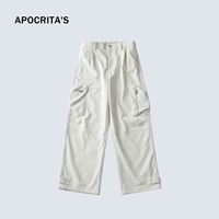 Pantalon cargo décontracté pour homme, coupe ample, patchwork, taille élastique, jambe droite, pantalon de travail, automne/hiver 2024