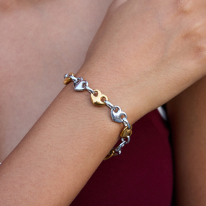 J & D 18K Placa <span class=keywords><strong>de</strong></span> oro Pulsera <span class=keywords><strong>de</strong></span> acero inoxidable Moda Clásico Corazón Cerdo Nariz Hebilla Pulsera <span class=keywords><strong>Collar</strong></span> - Product Image 3