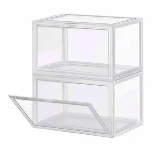 Neway 4 Layers Drawer Transparent Clear Big Shoe Box Stackable Plastic
