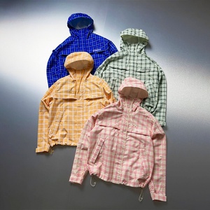 Factory Custom Outdoor Waterproof Nylon <b>Jackets</b> <b>Men</b> All Plaid Print Zipper Windbreaker <b>Pullover</b> Zipper Coat Windbreaker <b>Jackets</b> - Product Image 1