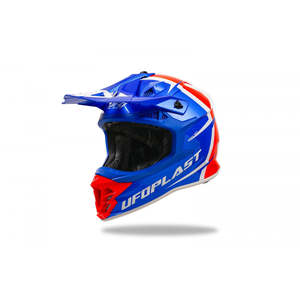 Intrepido casco da Motocross con visiera blu/rossa ABS Shell taglia libera per moto XL nuova condizione - Product Image 1