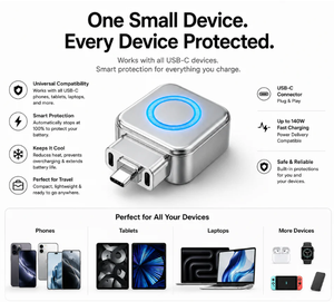 AI 140W <b>USB</b>-<b>C</b> Auto Power Off Charging Protector <b>Adapter</b> for Phone Tablet - Product Image 3