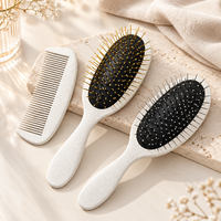 Brosse à cheveux Masterlee en paille de blé écologique, taille mini, avec picots métalliques, démêlante et massante pour le soin des cheveux